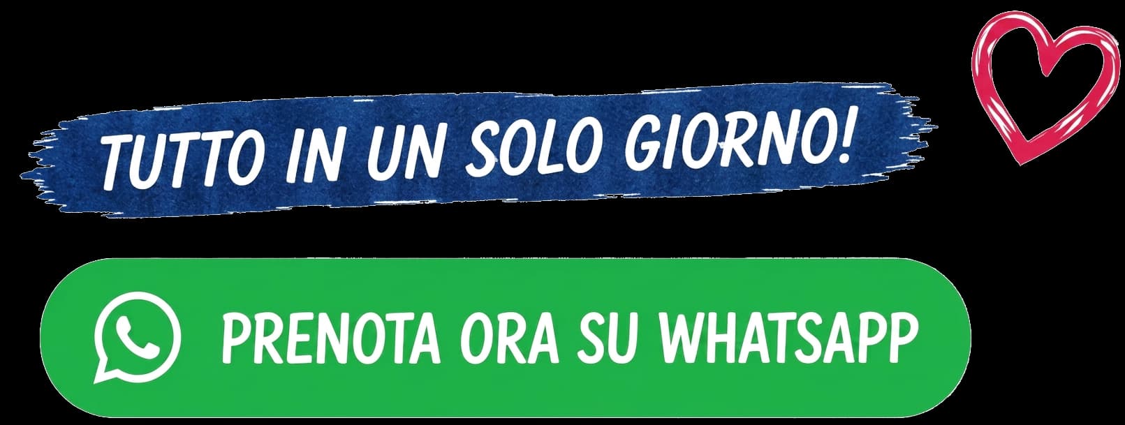 Tutto in un solo giorno — Prenota ora su WhatsApp